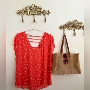 Palm tree coral float top 1X